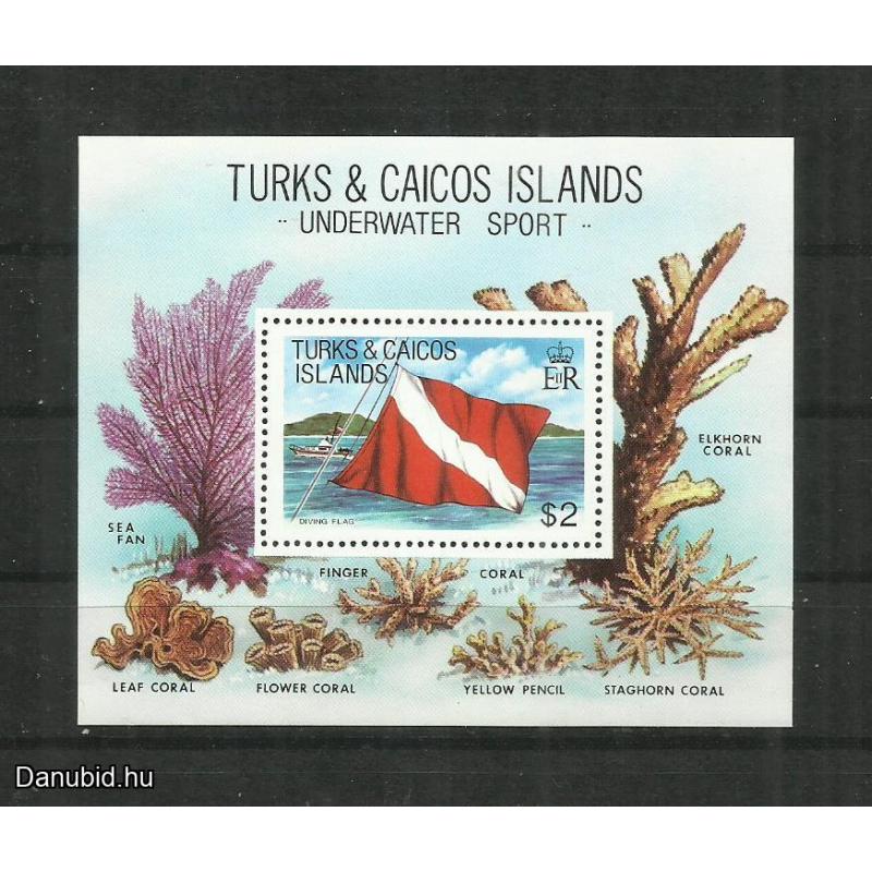 1981.- Turks- és Caicos-szigetek  - MNH/** - blokk - korál - Búvárkodás