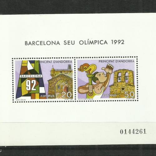 1987.- Andorra - MNH/** - blokk - Barcelónai 1992. évi olimpiai játékok