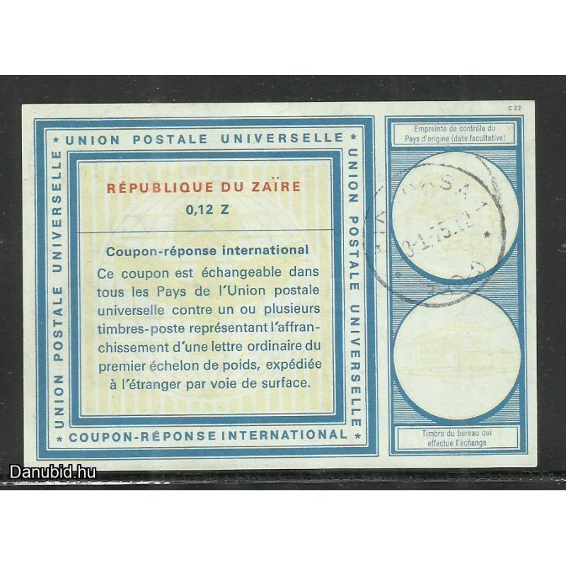 1975.- Zaire - U.P.U. kupon - felhasznált