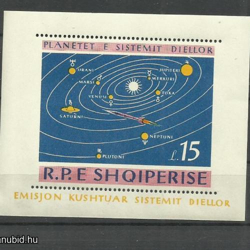 ALBÁNIA 1964, MNH/** - blokk - bolygók a Naprendszerben,