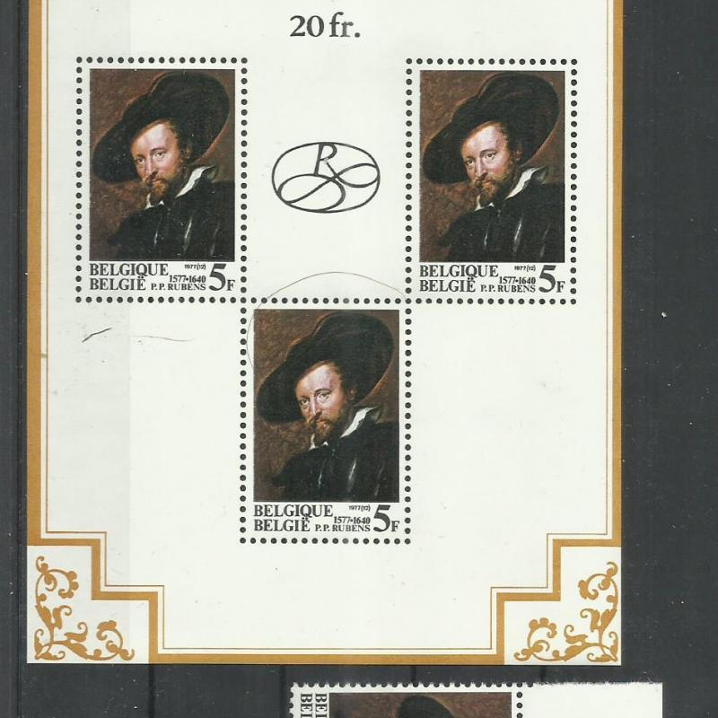 1977.- Belgium - MNH/** - blokk - festészet: P. P. Rubens – Önarckép