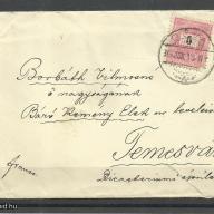 1877.- Levél - Déva - Temesvár - fekete-számú 5 kr