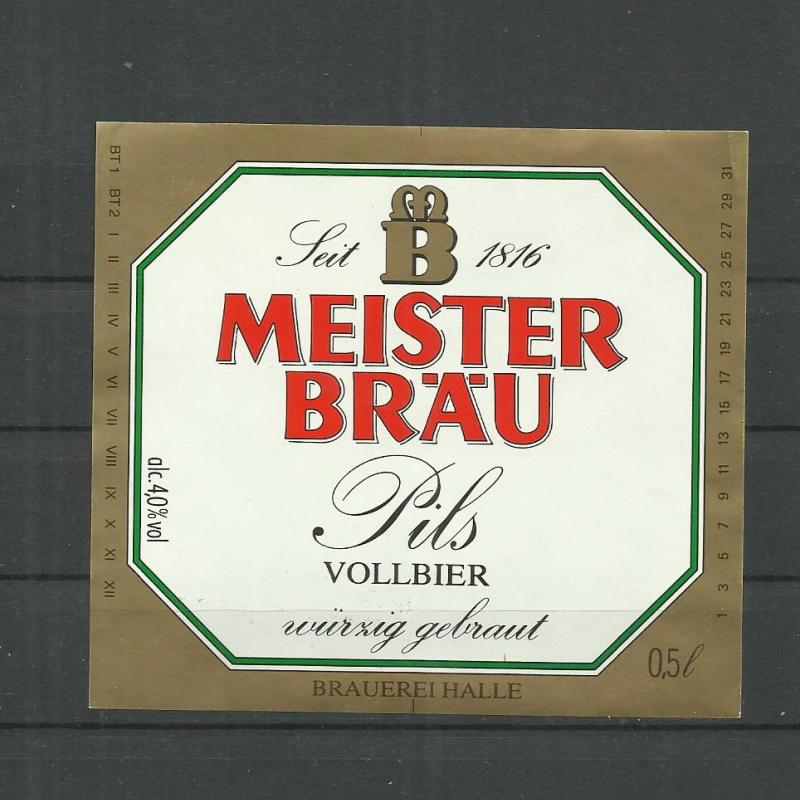 Címke-sör címke-Meister Brau