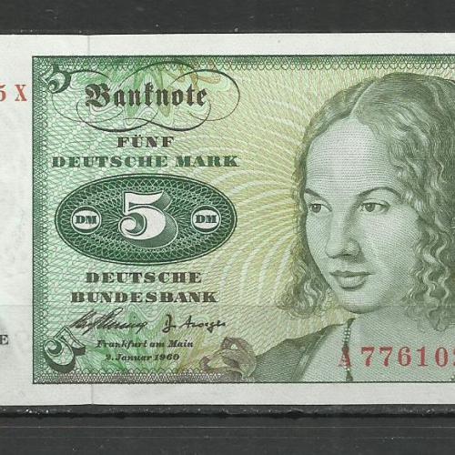 5 márka - 1960.- NSZK - Németország - UNC