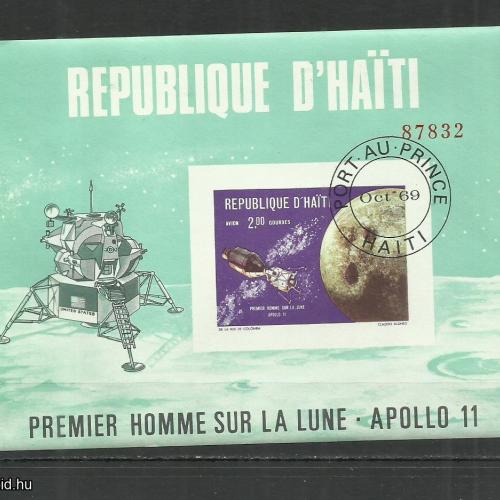 1969.- Haiti - blokk - MNH/** - Apollo 11 - vágott