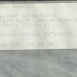 NÉMETORSZÁG - 1981 - ZEPPELIN  Emlékblokk - Sarki Expedíciók 50 Éve