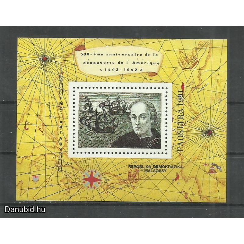 1991.- Madagaszkár - MNH/** - blokk - Kolumbusz