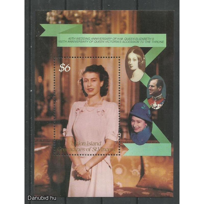 1987.-Grenada és ST.Vincent - Blokk - MNH/**- esküvő 40.-évforduló