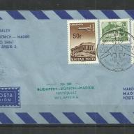 1971.- Malév - nyitójárat - Budapet - Zürich -Madrid - levél