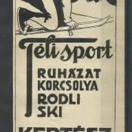 1920.- számolócédula - Kertész Tódor -  I. - Téli sport- szánkó