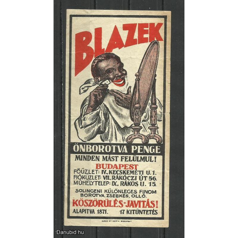 1920.-  1 db számolócédula - BLAZEK - önborotva penge