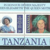 1985.- Tanzánia - blokk - MNH/** - 85 éves az Anyakirálynő