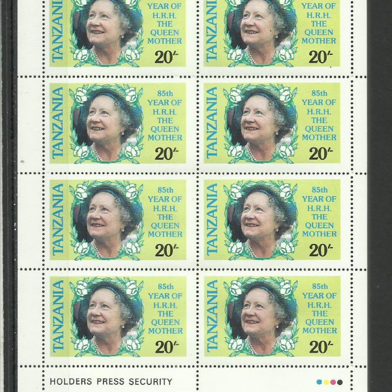 1985.- Tanzánia - blokk - MNH/** - 85 éves az Anyakirálynő - II