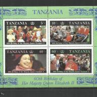 1987.- Tanzánia - blokk - MNH/** - II. Erzsébet királynő - 60. szülinapja