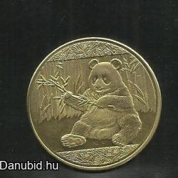 Kínai - Panda - aranyozott -token - zseton - plakett