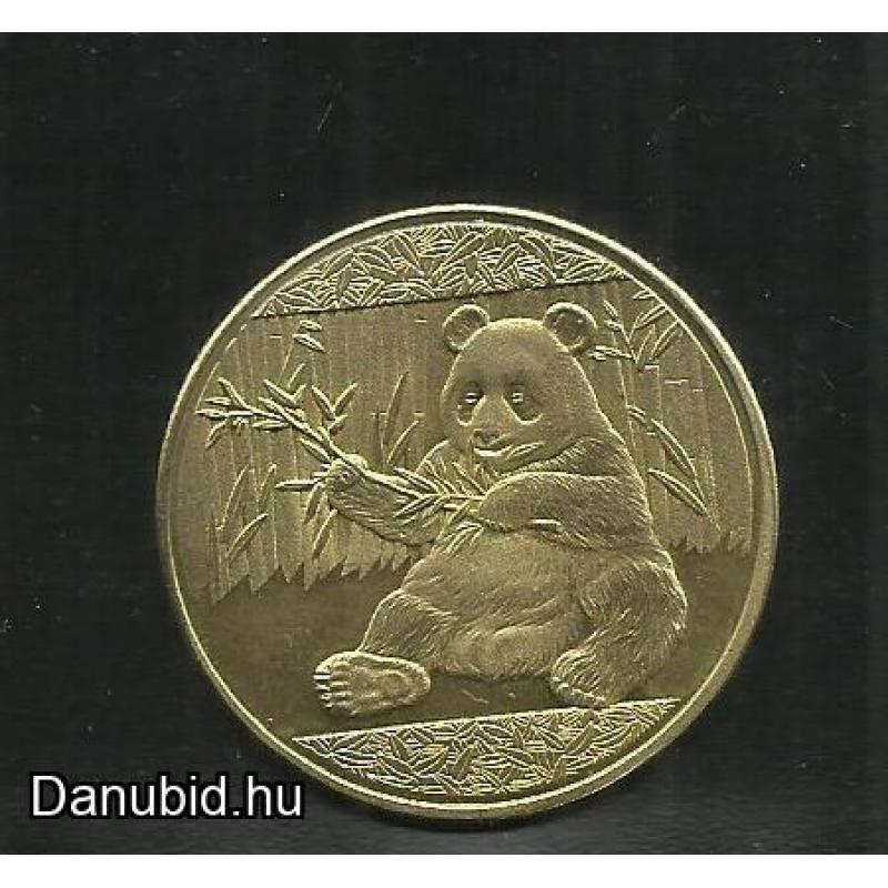 Kínai - Panda - aranyozott -token - zseton - plakett