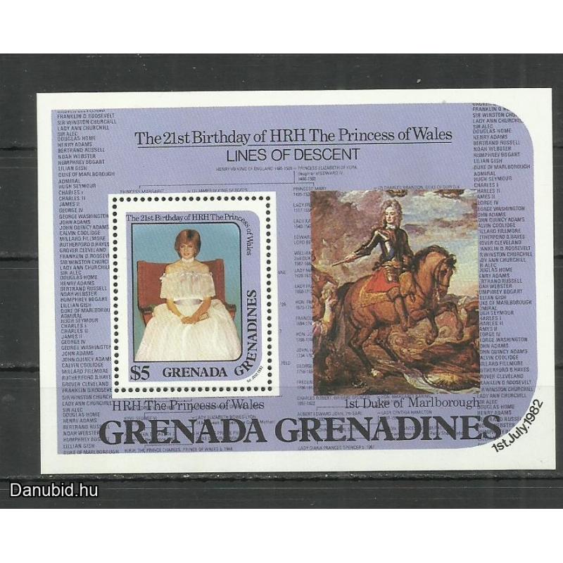 1982.-Grenada - Blokk - MNH/**- Diana 21. szülinapja