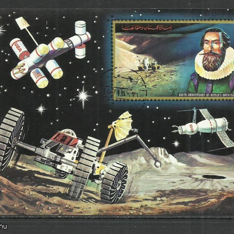 1971.- Ajman - vágott blokk - MNH/** - Csillagászat/Tudomány - Hold