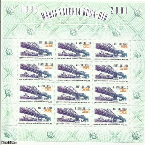 2001. A Mária Valéria Duna-híd újjáépítése - teljes ív - MNH/** - blokk