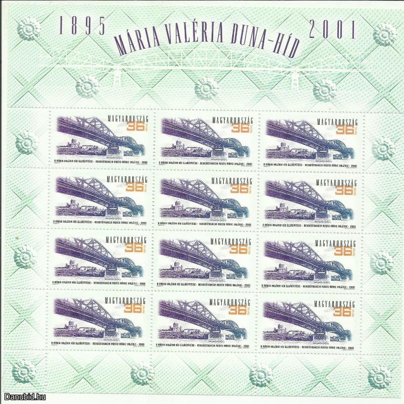 2001. A Mária Valéria Duna-híd újjáépítése - teljes ív - MNH/** - blokk