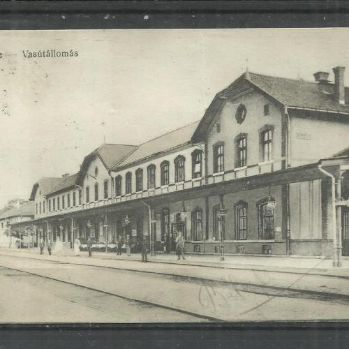 1915.- Bánréve  - futott - képeslap - Vasútállomás