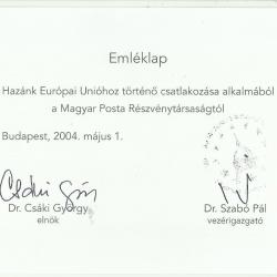 2004.- blokk - emléklap - E.U.- csatlakozás napja