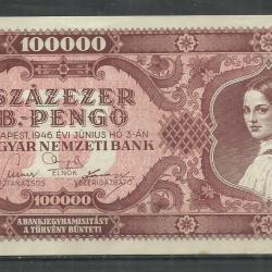 1946.- Százezer B.- pengő - UNC - 100 000 ezer
