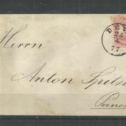 1877.- Levél - Déva - Pancsova - színes sszámú 5 kr