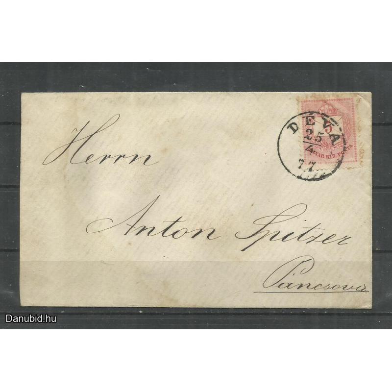 1877.- Levél - Déva - Pancsova - színes sszámú 5 kr