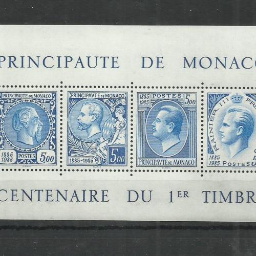 1985.- Monaco - MNH/** - blokk  – Hercegi bélyegek centenáriuma