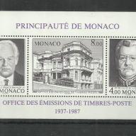 1987.- Monaco - MNH/** - blokk  – III. Rainier herceg és II. Lajos herceg