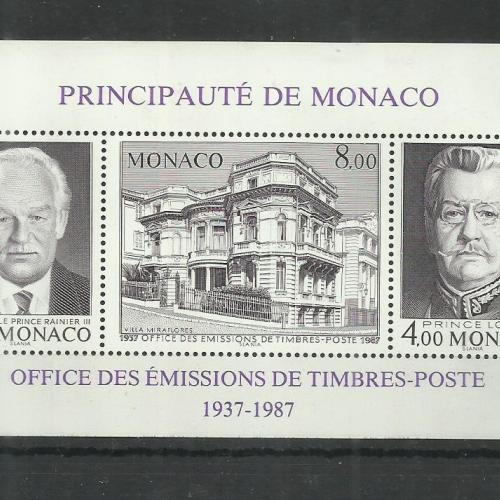 1987.- Monaco - MNH/** - blokk  – III. Rainier herceg és II. Lajos herceg