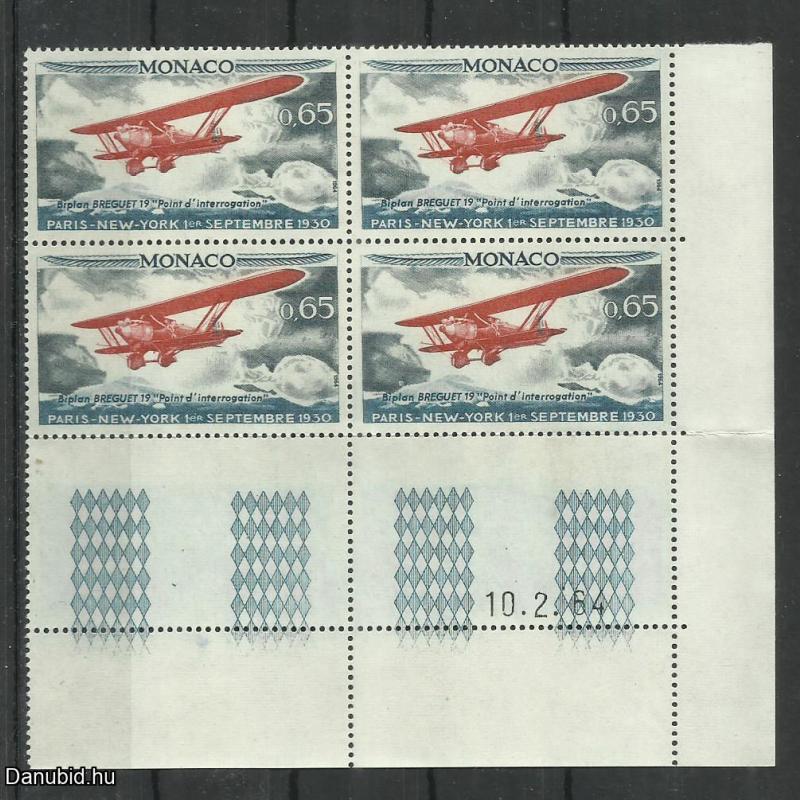 1964.- Monaco - MNH/** - blokk - kétfedelű repülőgép