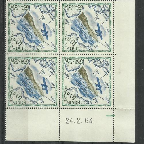 1964.- Monaco - MNH/** - blokk - Rally Monte-Carlo vízi repülőgép