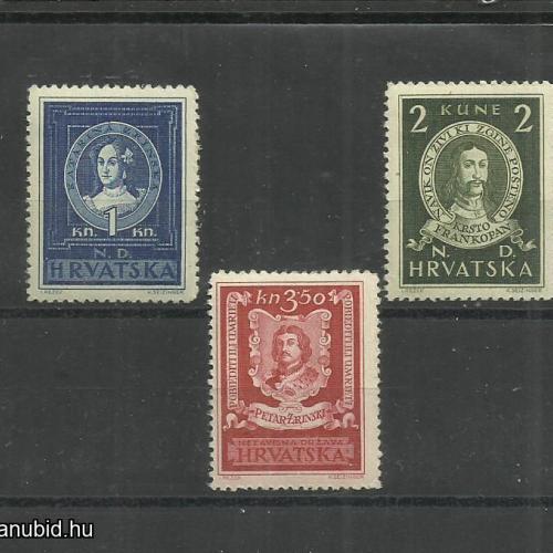 1943.- Horvátország - MNH/** - Híres emberek