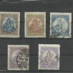 1921. - Koronás Madonna - pecsételt sor hármaslyukkal