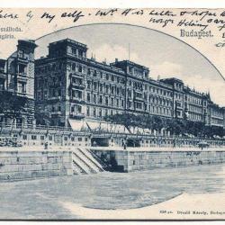 1902.- Budapest - Hungaria hotel -képeslap - futott