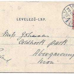 1902.- Budapest - Hungaria hotel -képeslap - futott