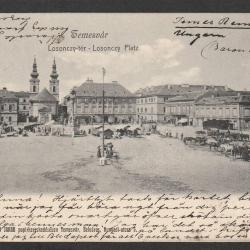 1910. - Temesvár -  futott - képeslap - Losonczy tér