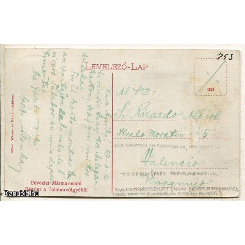 1912.- Máramaros - képeslap - Talaborvőlgy