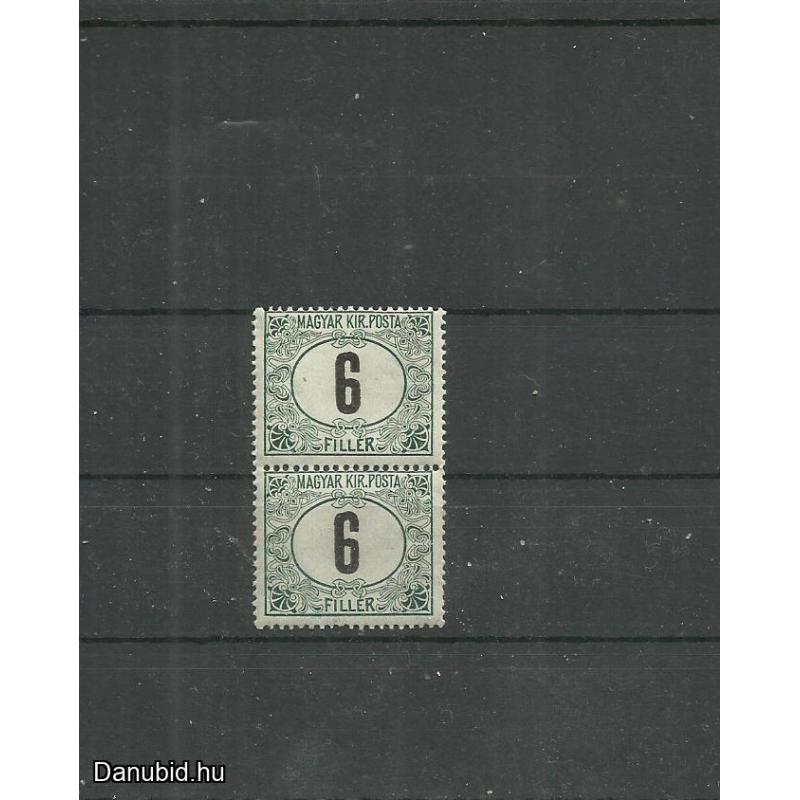 1908.- Zöld portó - (III.)- MNH/** - 6 fillér függőleges pár