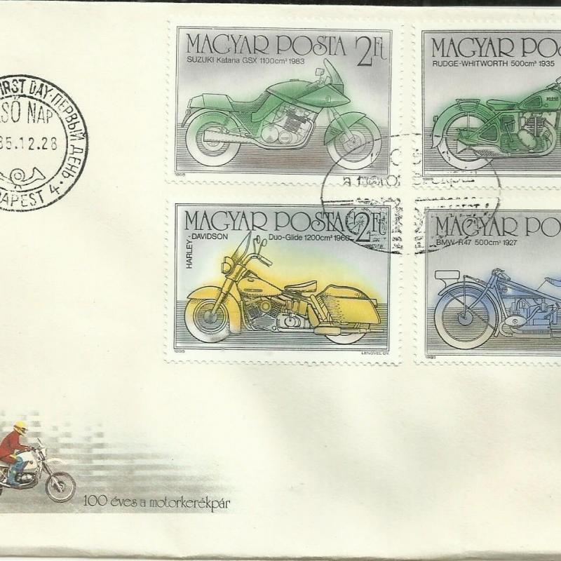 1985.- F.D.C. + sor -MNH/** - 100 éves a motorkerékpár