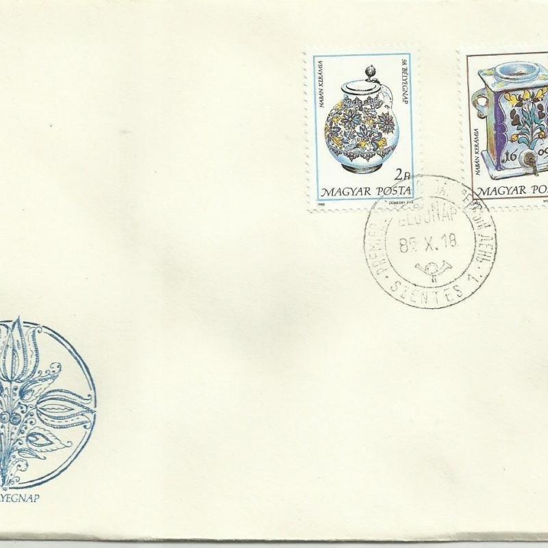 1985.- F.D.C.-bélyegnap(58.) - blokk + sor - Habán kerámia