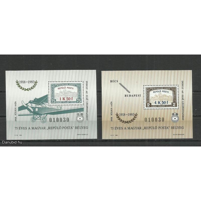 1993.- Repülő posta- MNH/** - blokk pár - 75 éves