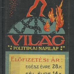 1920.- 1 db számolócédula -  Világ - politikai napilap