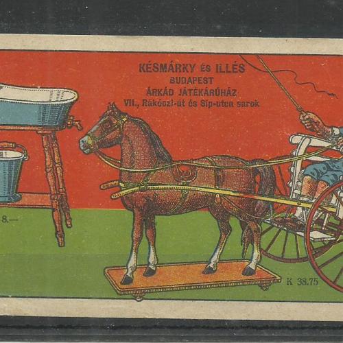 1920.-  1 db számolócédula - Árkád - Késmárky - lovas