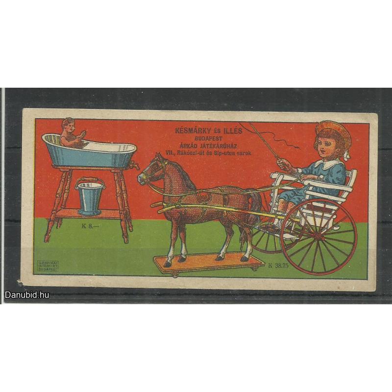 1920.-  1 db számolócédula - Árkád - Késmárky - lovas