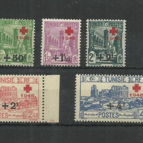1946.- Francia Tunézia - MNH/** - Vöröskereszt - felülnyomott