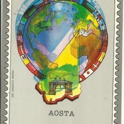 1990.- Olaszország - levelezőlap - bélyegkiállítás - Aosta