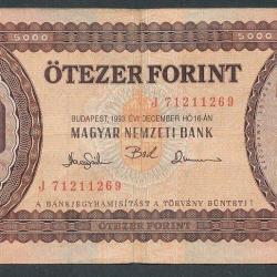 1993.- 5000 forint - j sorozat - használt